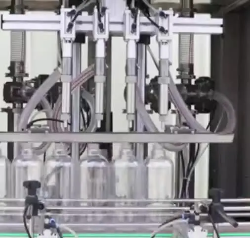 Automatic four-head liquid filling machine demonstration